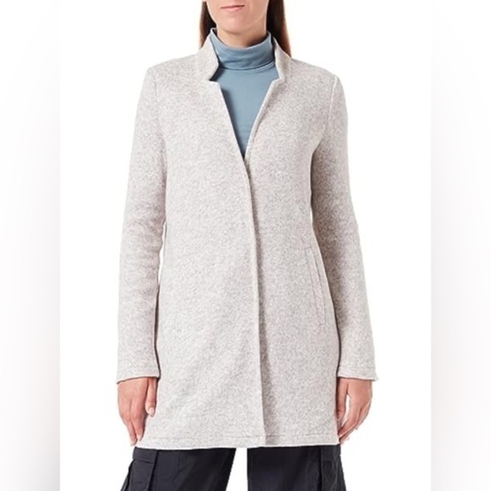 Vero Moda Women’s US 18 Katrine Brushed Fleece Long Coat Jacket Gray UK 22 XL